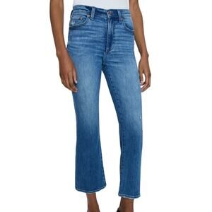 Pistola Jeans High Rise Crop Bootcut Flare Blue Stretch Distressed Women's Sz 25